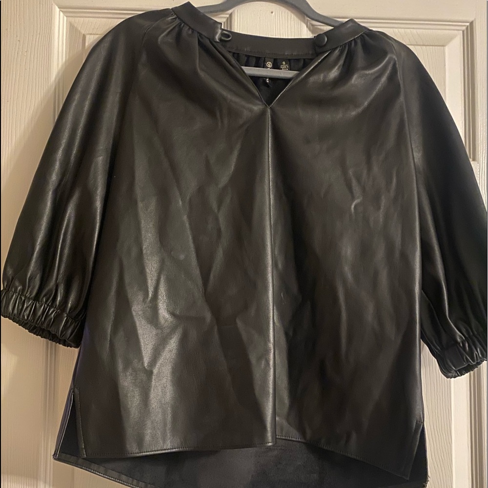 Black Faux leather top
